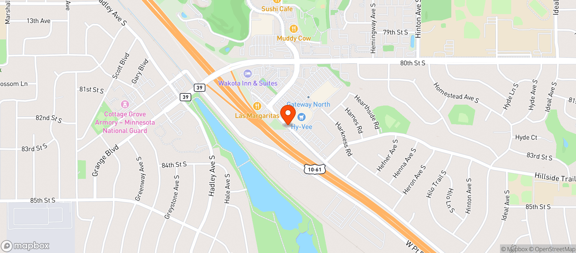 Map showing Hy Vee Wine & Spirits