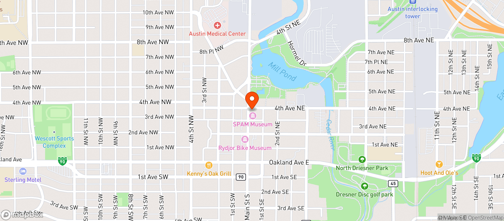 Map showing Dustys Bar & Lounge