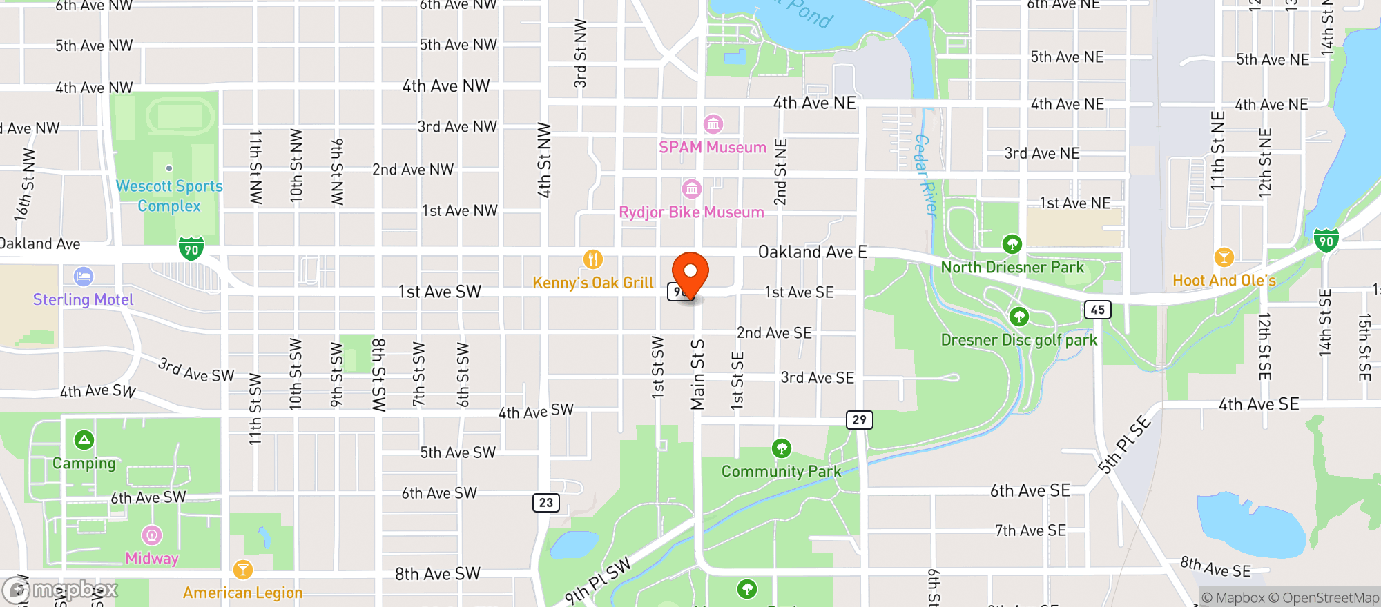 Map showing Bell Liquor Store