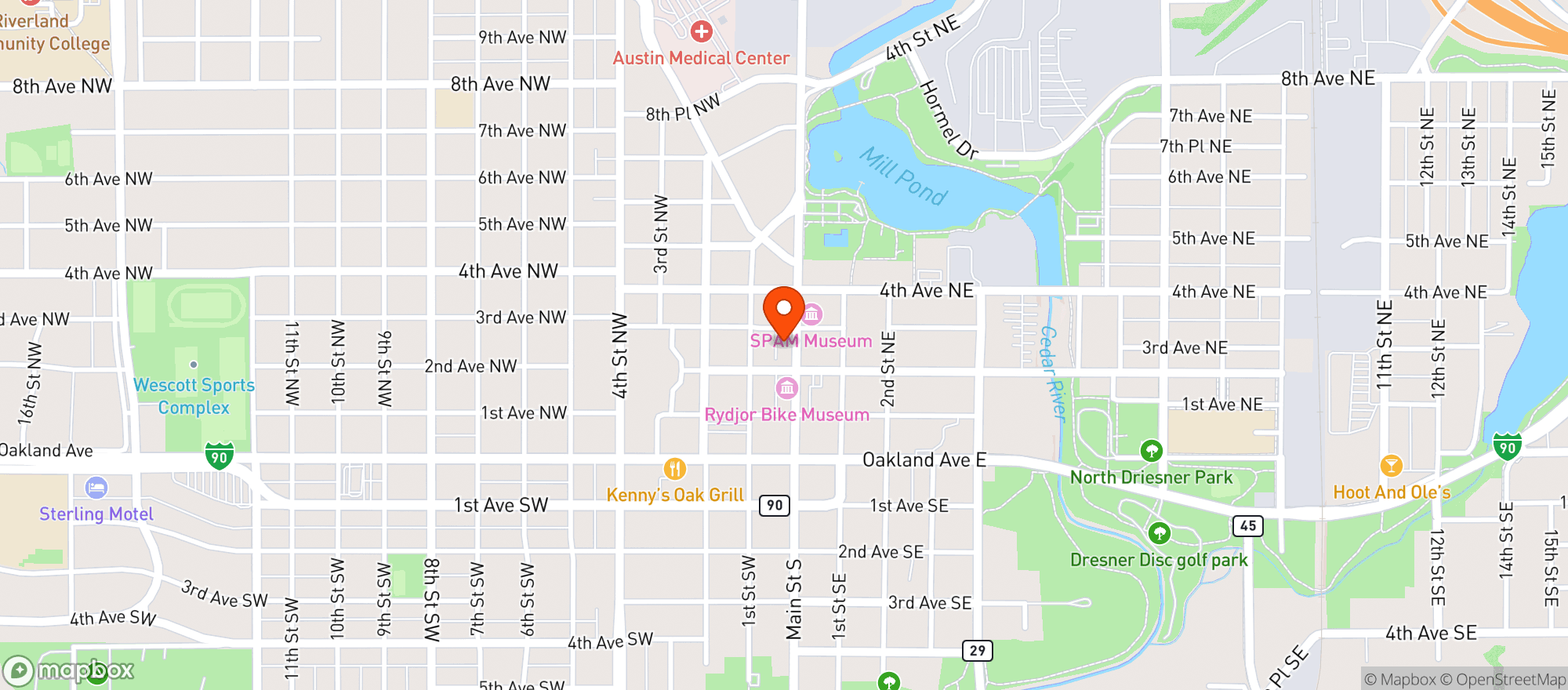 Map showing Piggy Blues Bar B Que