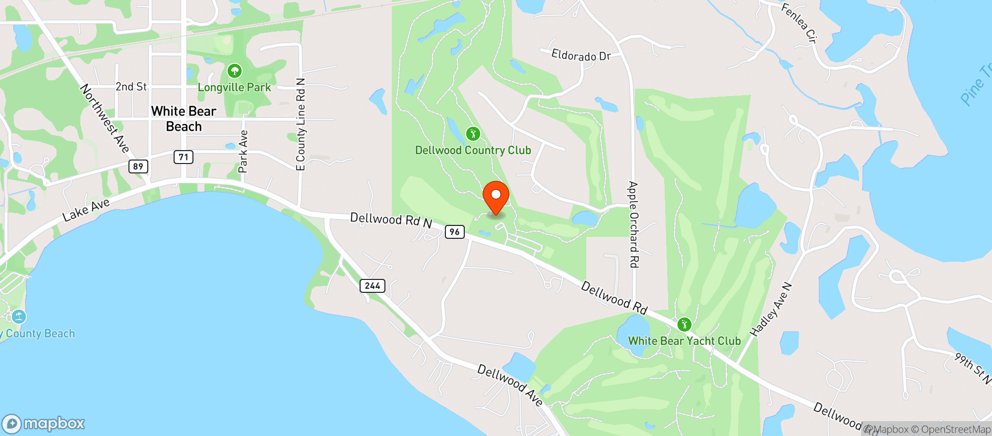 Map showing Dellwood Hills Golf Club