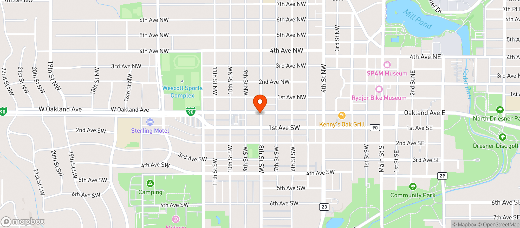Map showing Apollo Superette