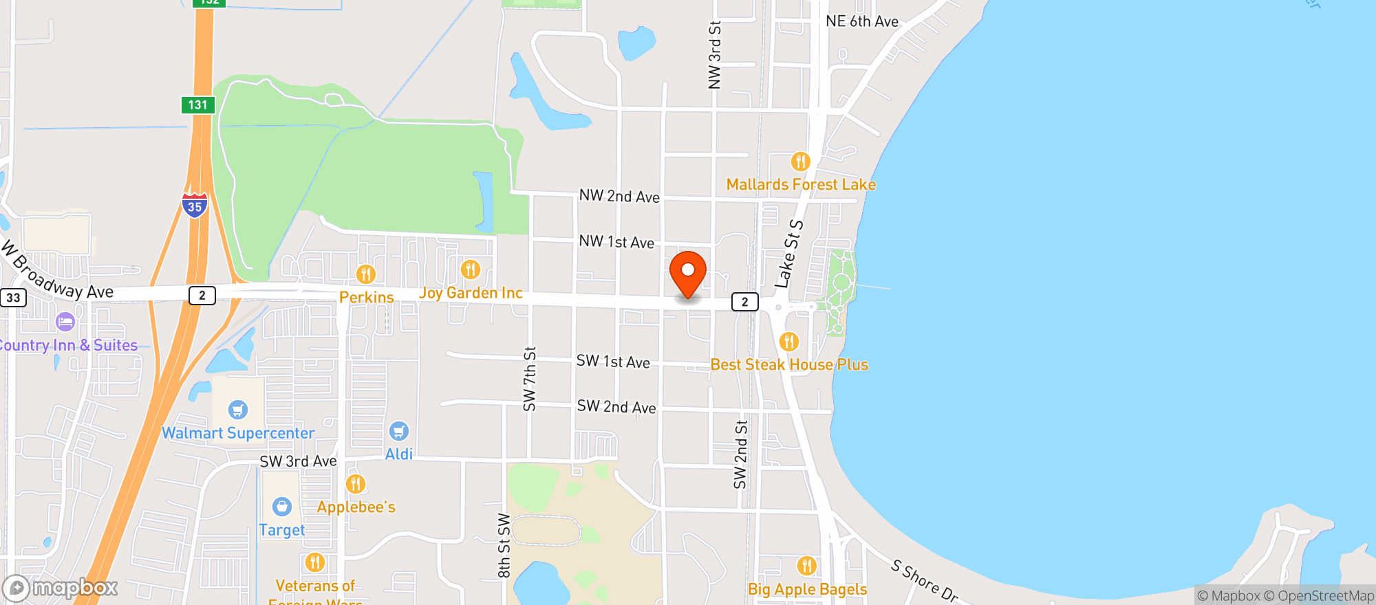 Map showing American Legion