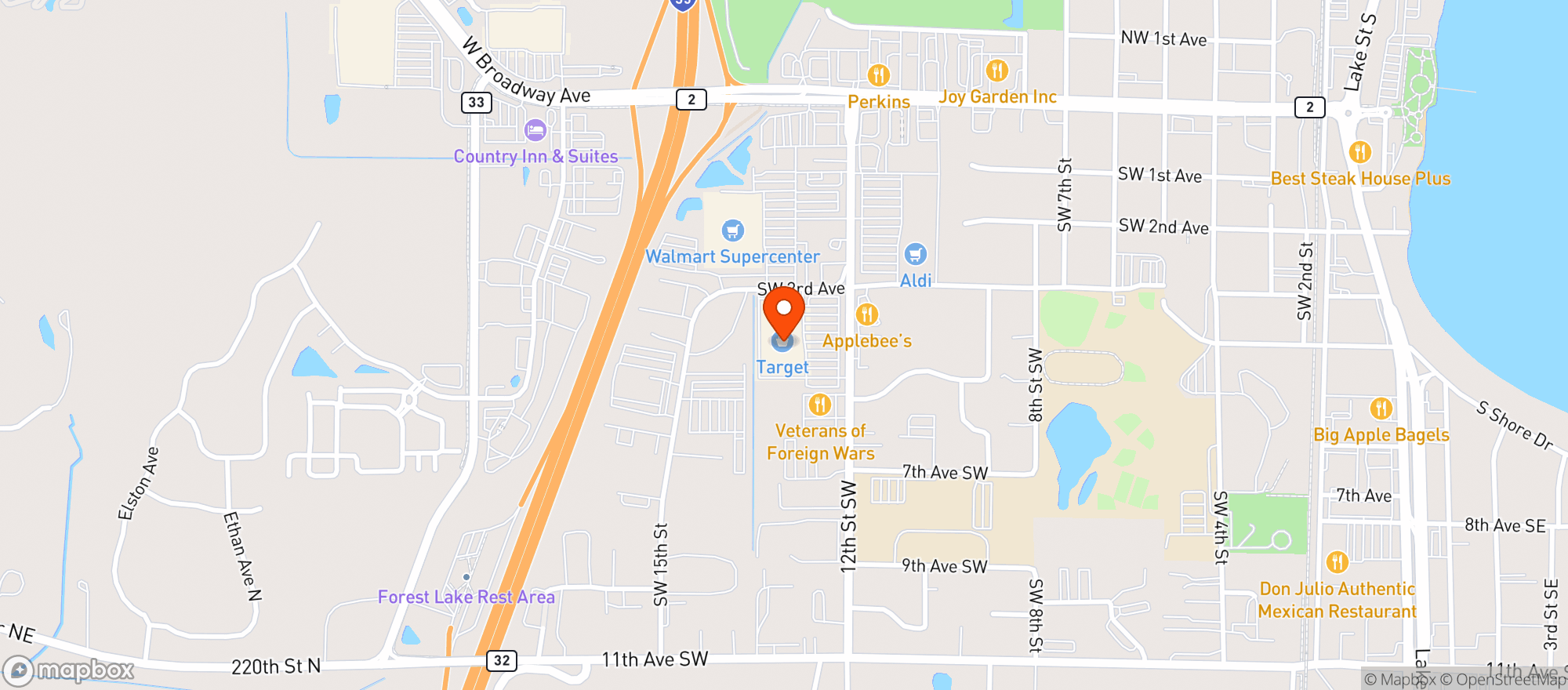 Map showing Target Store #1244