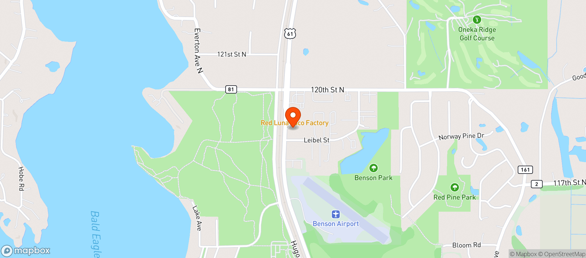 Map showing Bald Eagle Quick Stop