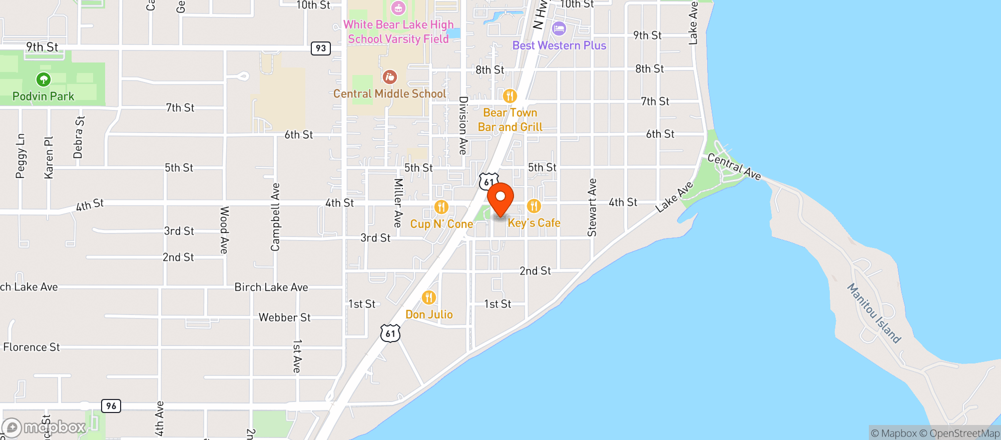 Map showing The Brickhouse Food & Drink