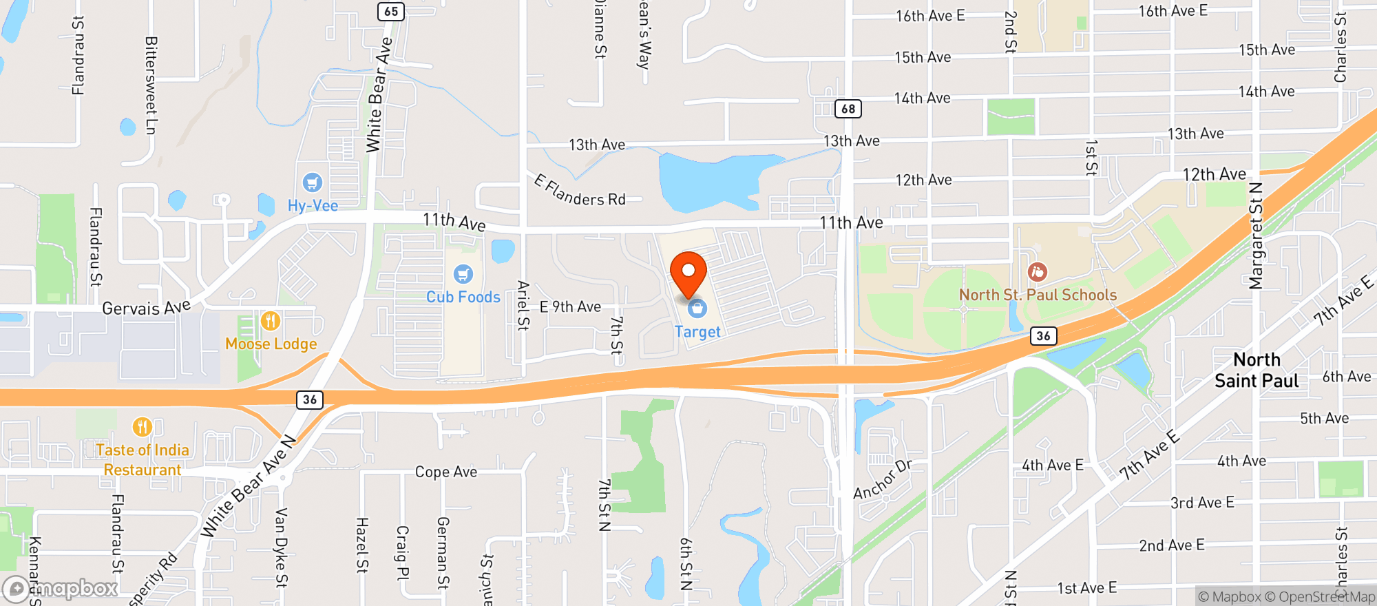 Map showing Target
