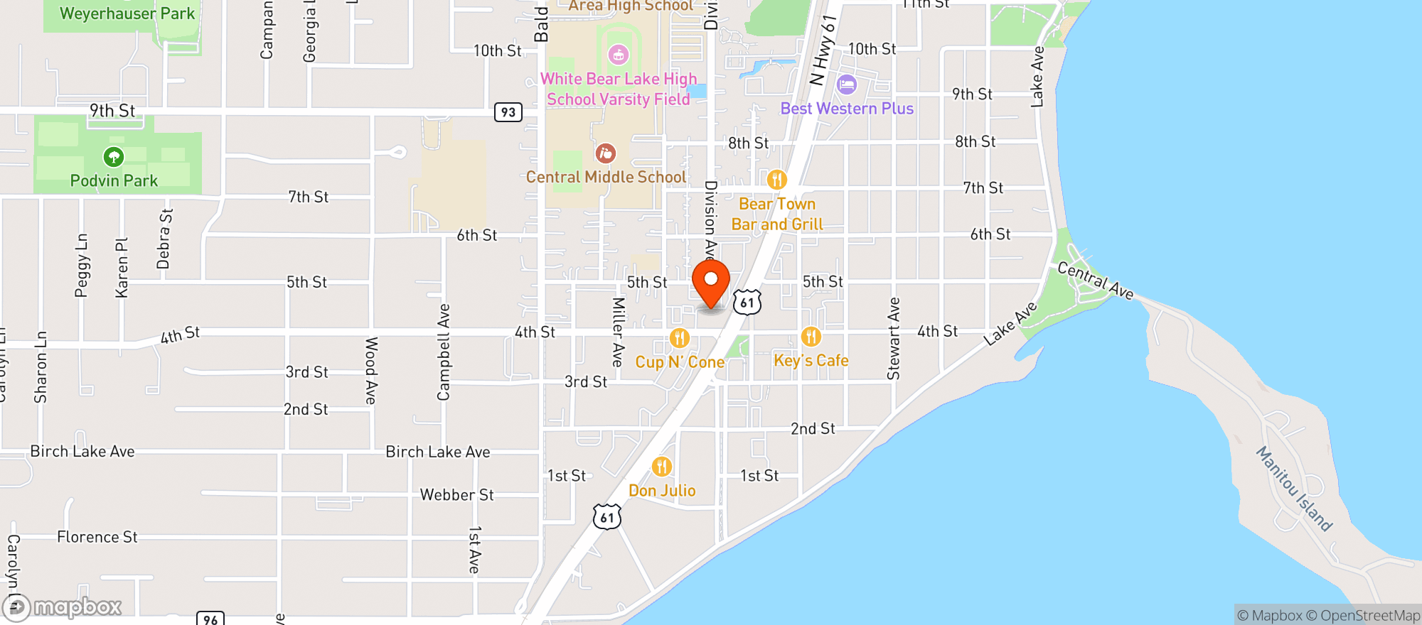 Map showing ELEVATED BWS