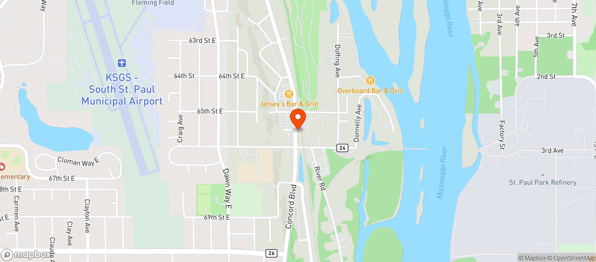 Map showing Cameron Warehouse Liquors