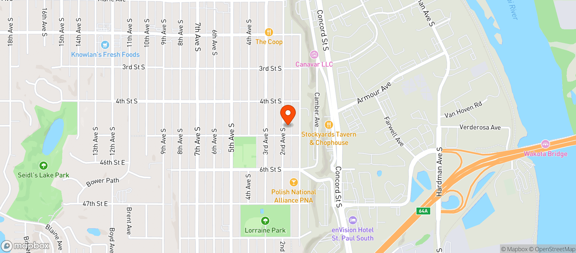 Map showing Croatian Hall