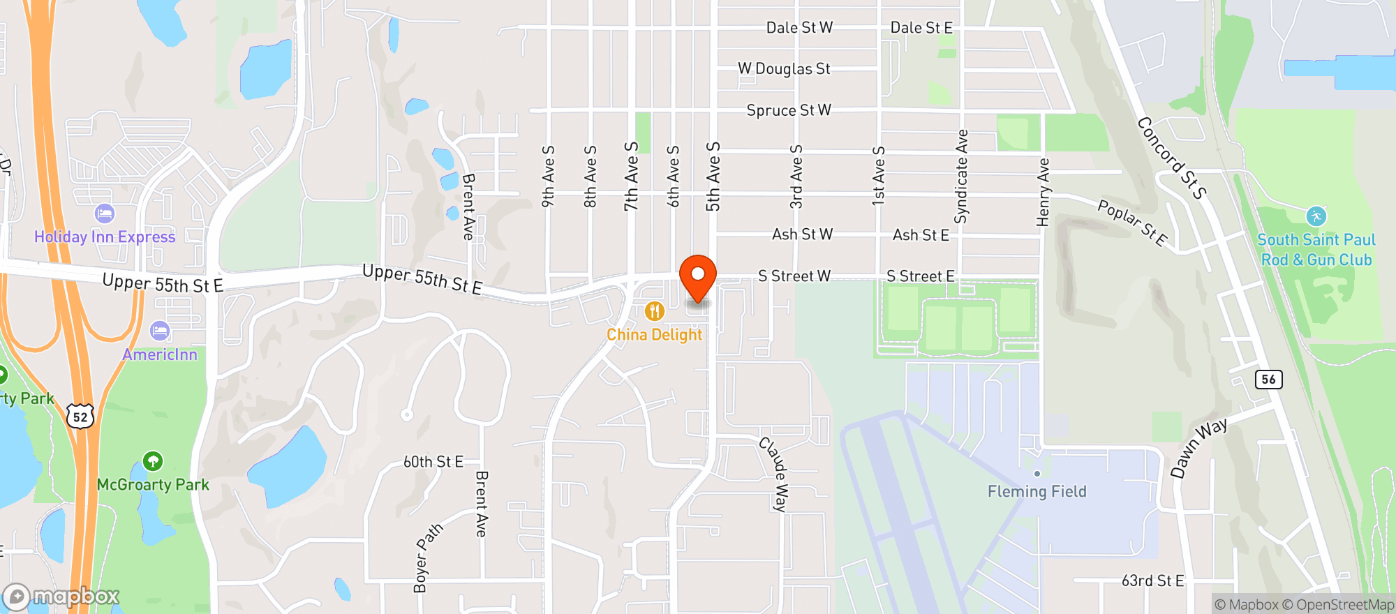 Map showing A & M Liquors
