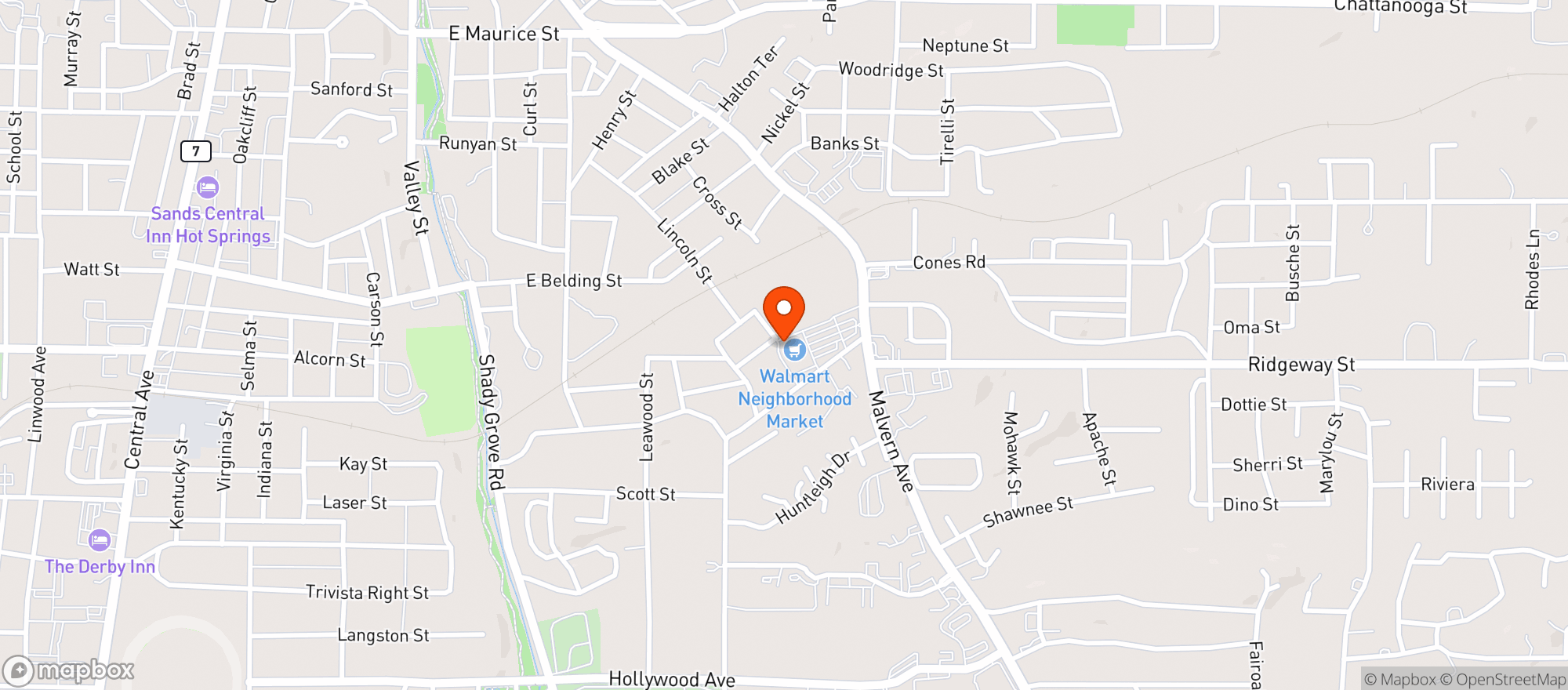 Map showing WALMART NEIGHBORHOOD MARKET