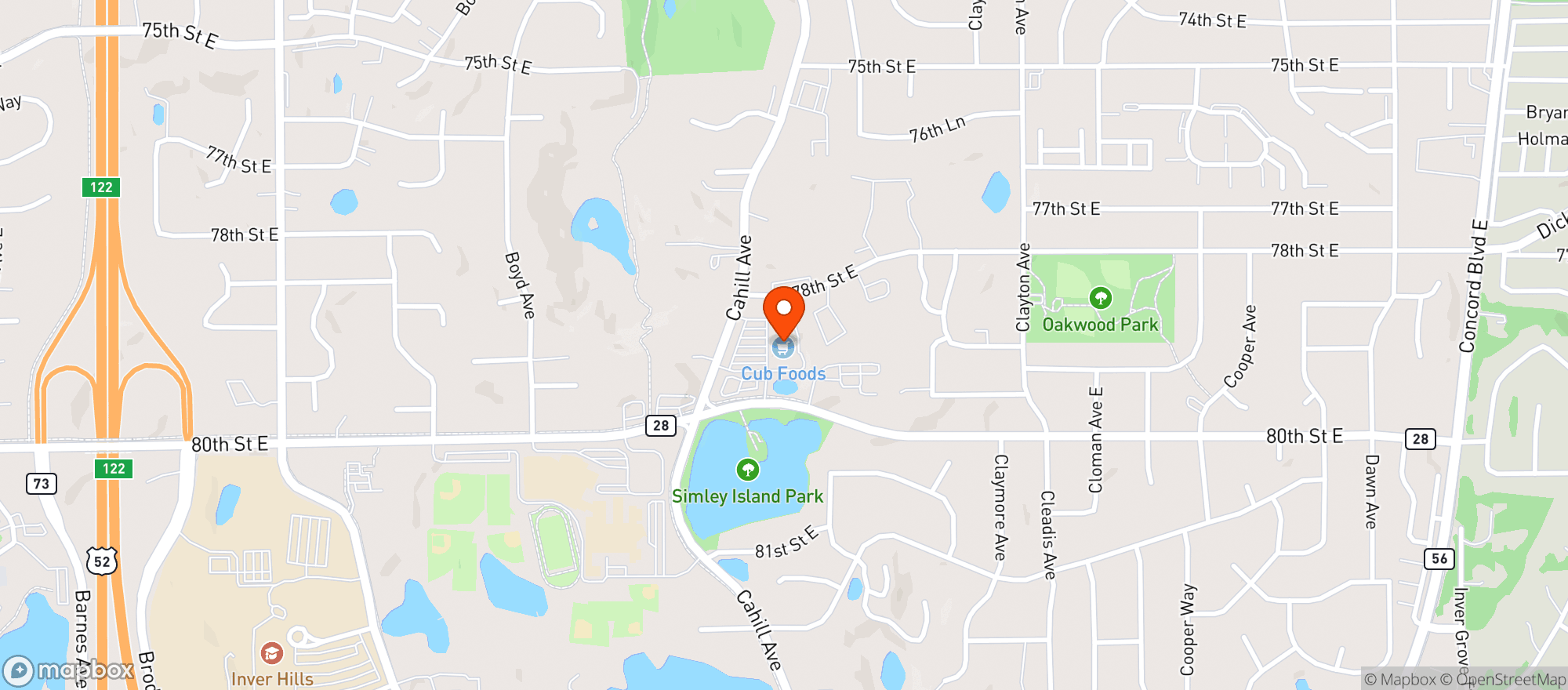 Map showing Cub Foods - Igh #31514