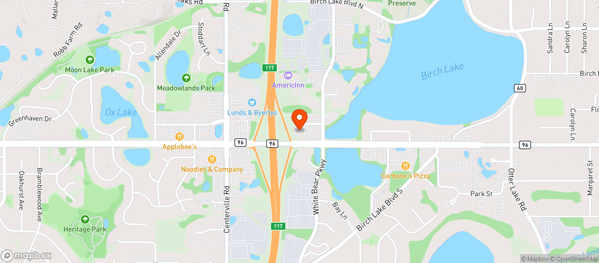 Map showing Haskell's White Bear Lake