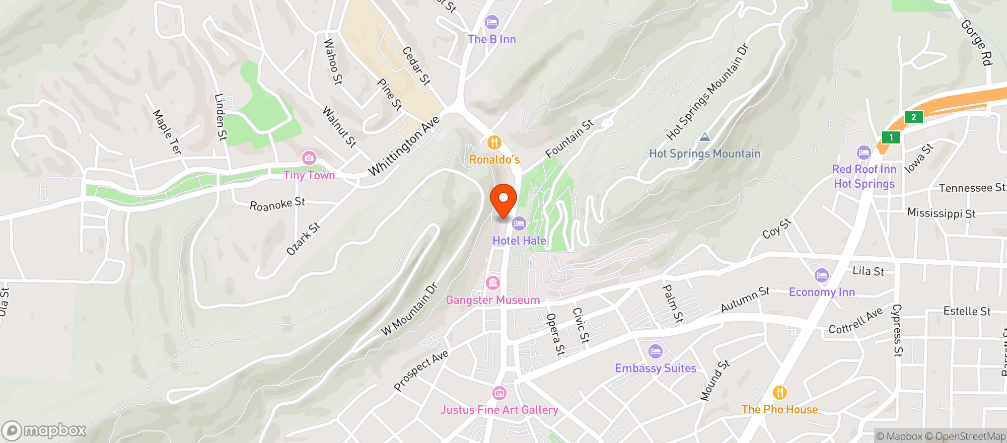 Map showing The Waters Hotel