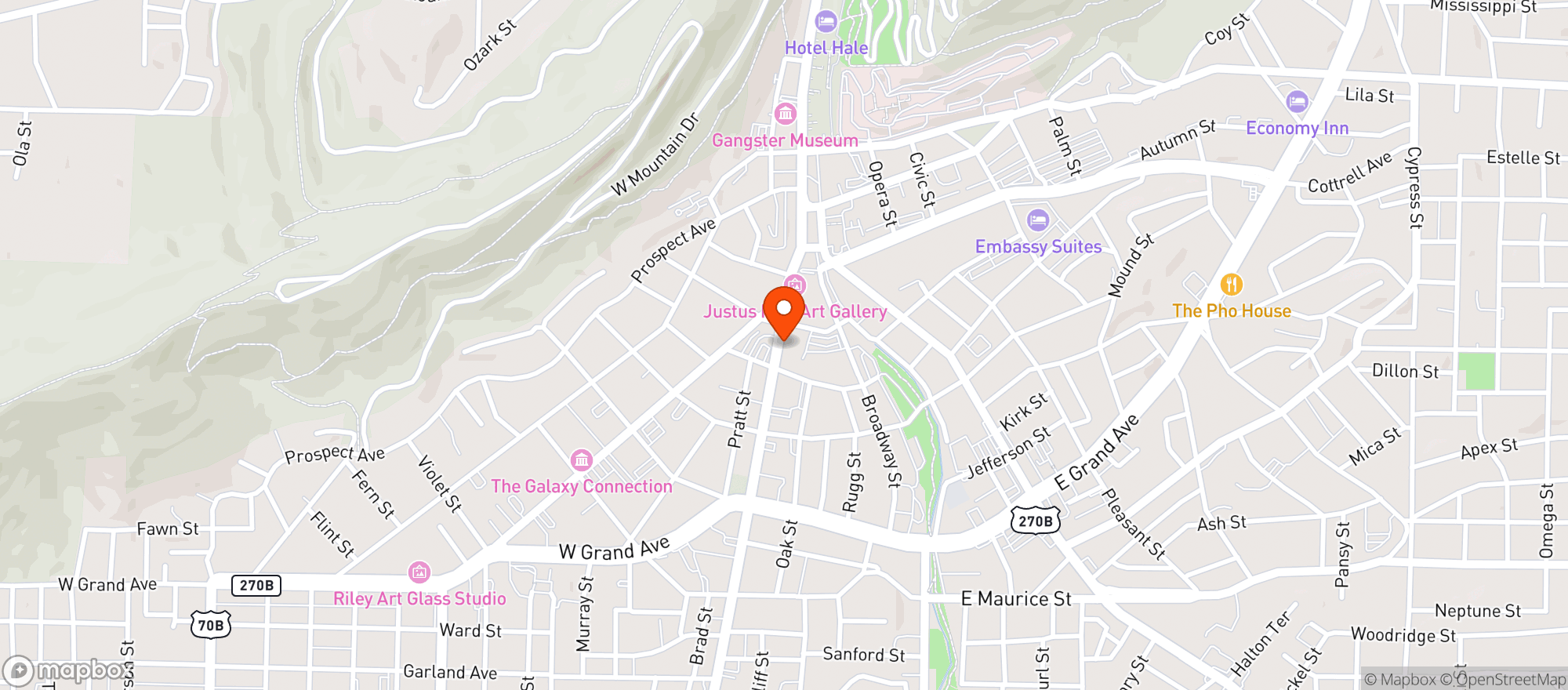 Map showing OUACHITA BAR & GRILL