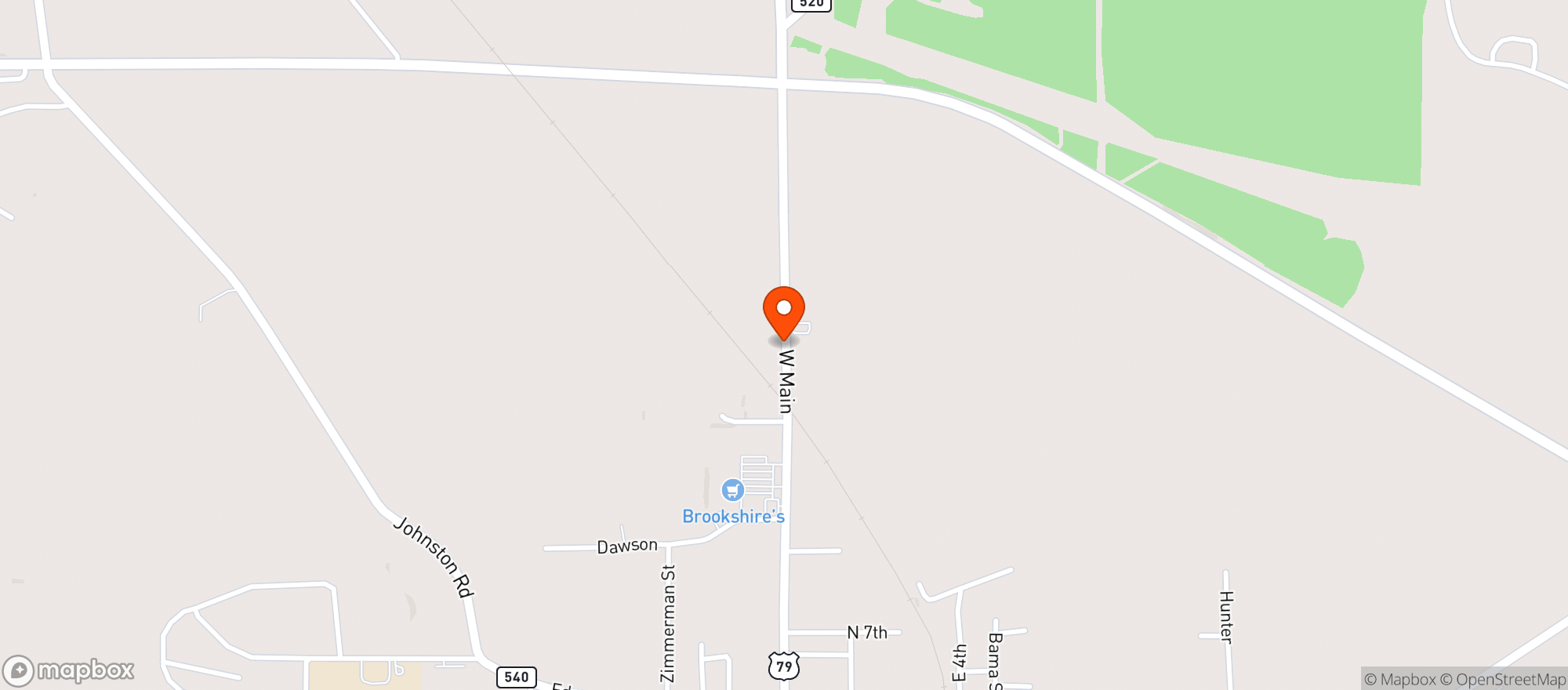 Map showing Bayou Butts & Booze