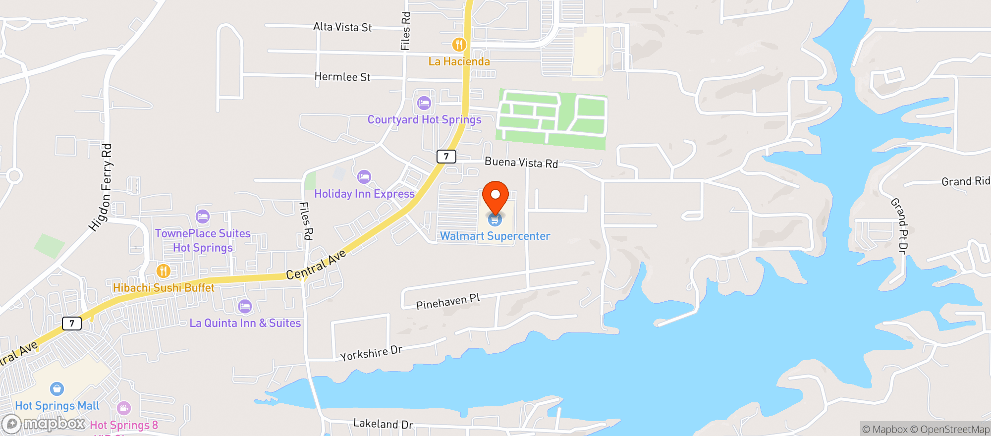 Map showing Walmart Supercenter