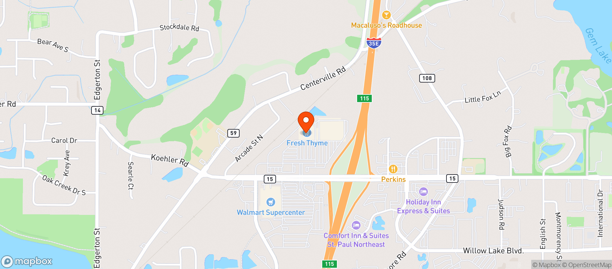 Map showing Fresh Thyme