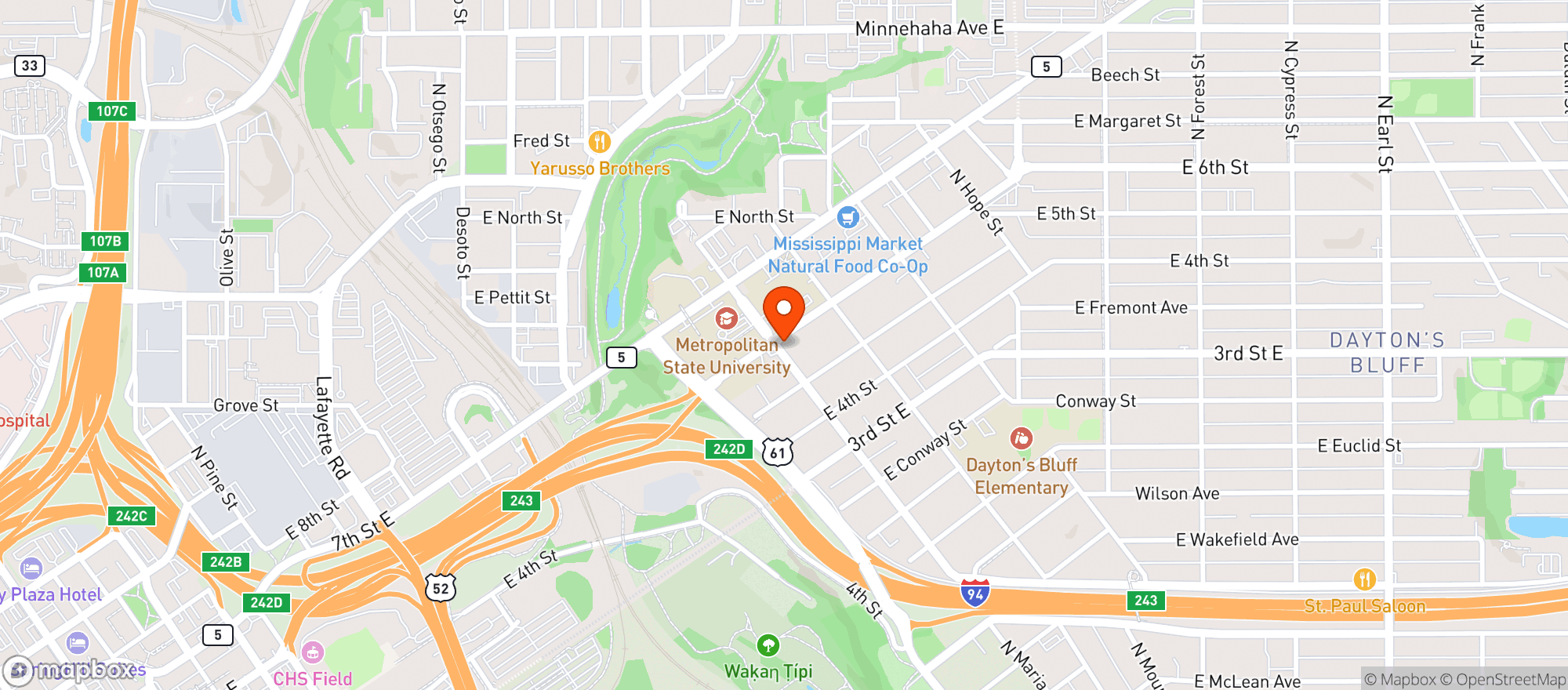 Map showing Yoerg Brewing Company