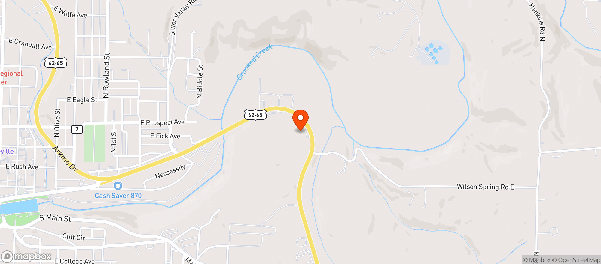 Map showing Bypass Liquor