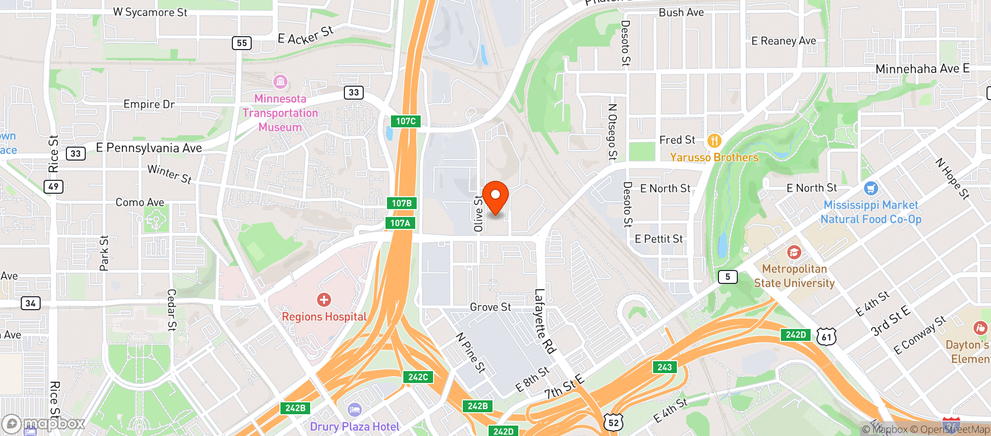 Map showing Door Dash