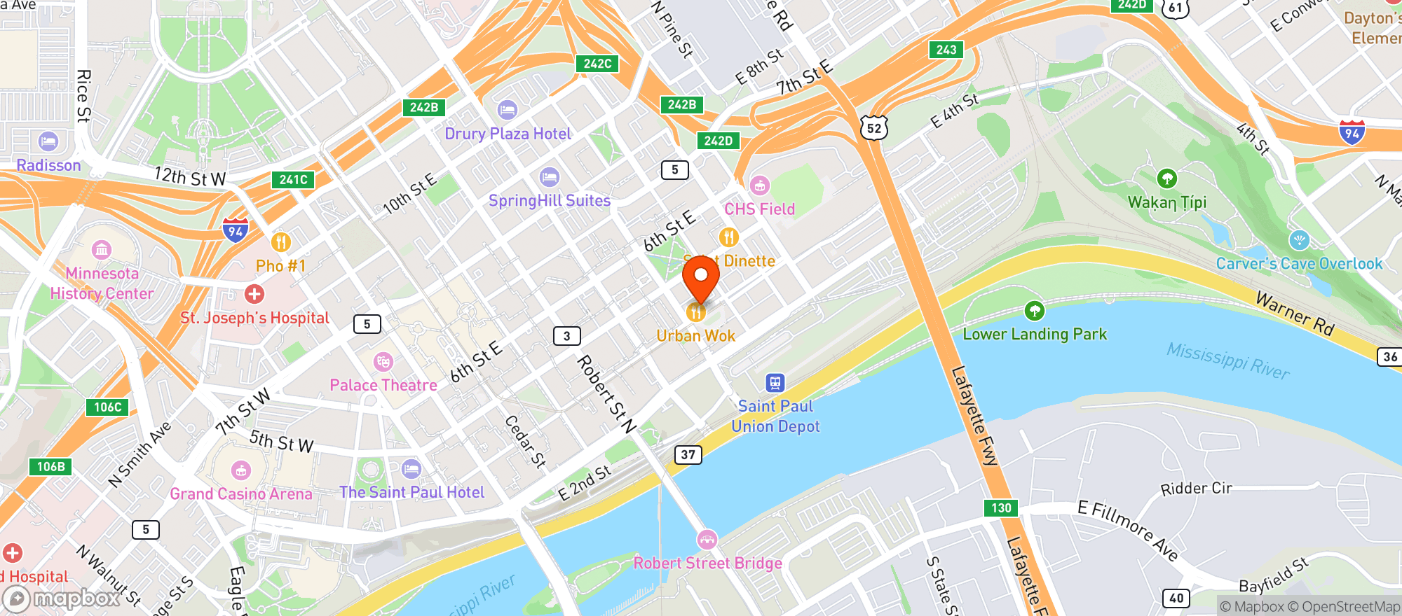 Map showing Lost Fox