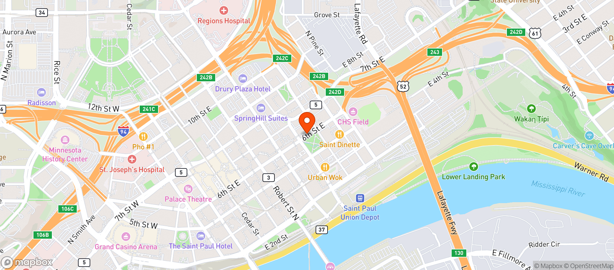 Map showing The Bulldog Restaurant