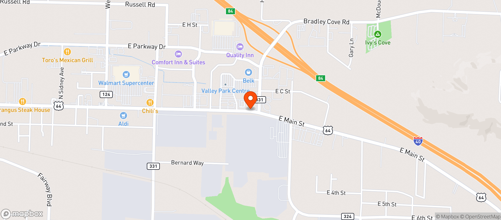 Map showing Gnc