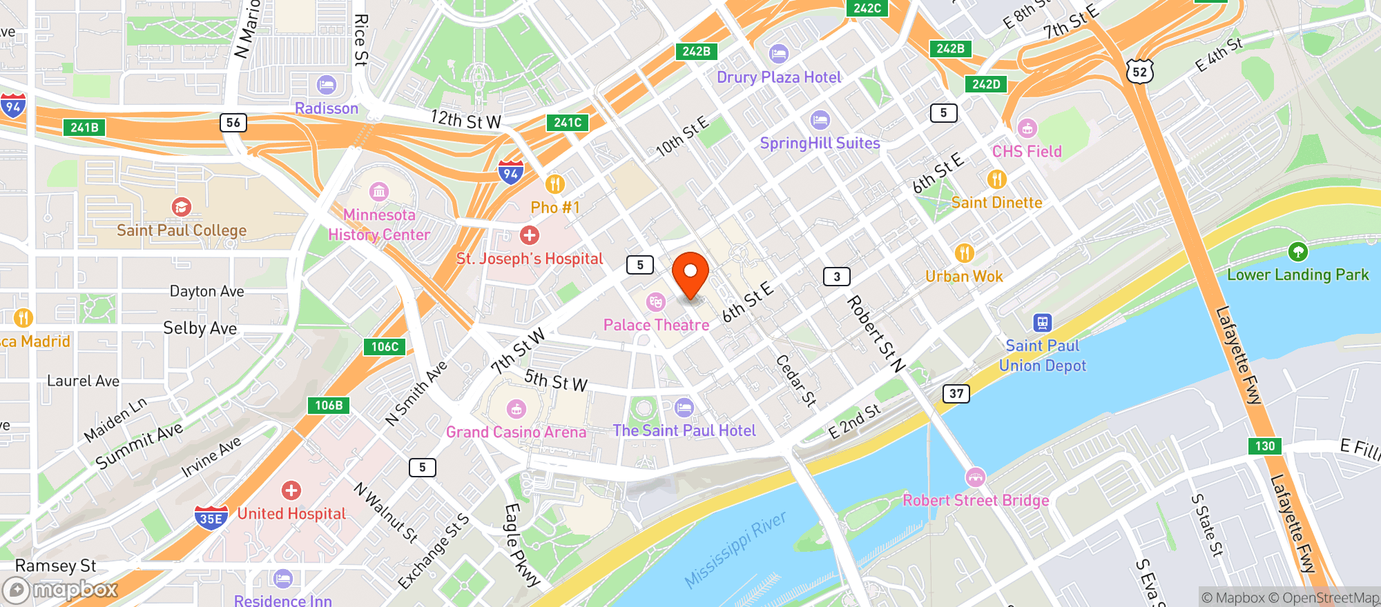 Map showing Pillbox Tavern/aba Restaurant