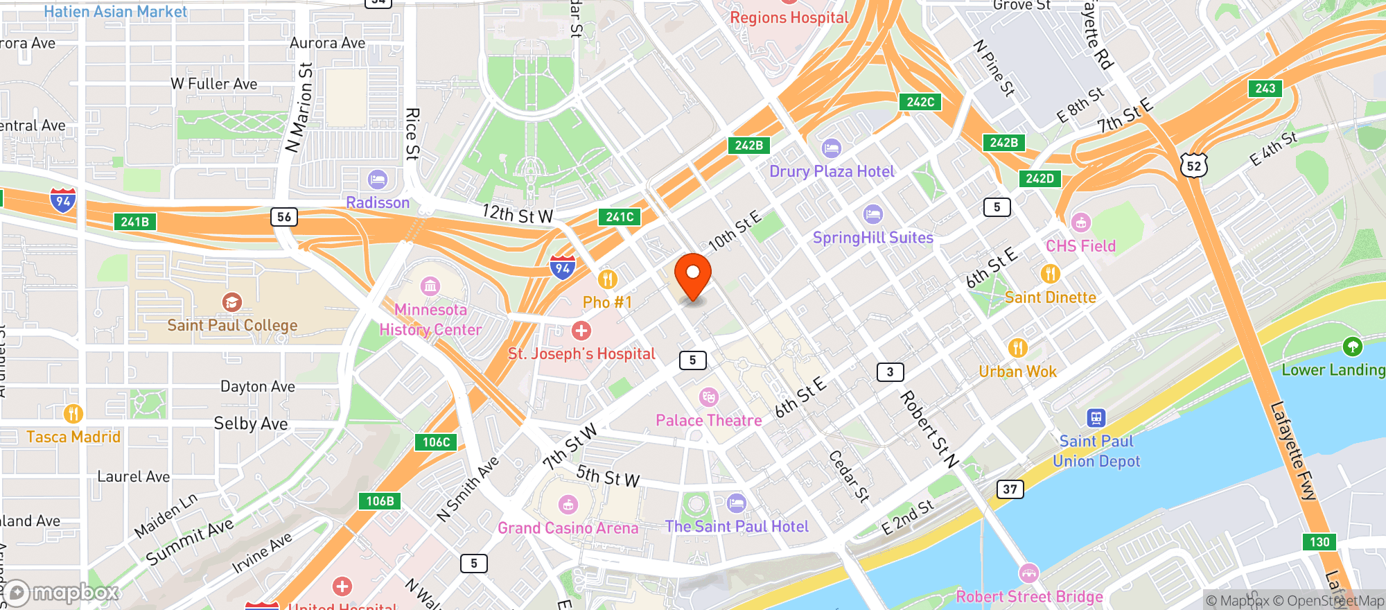 Map showing Fitzgerald Theater