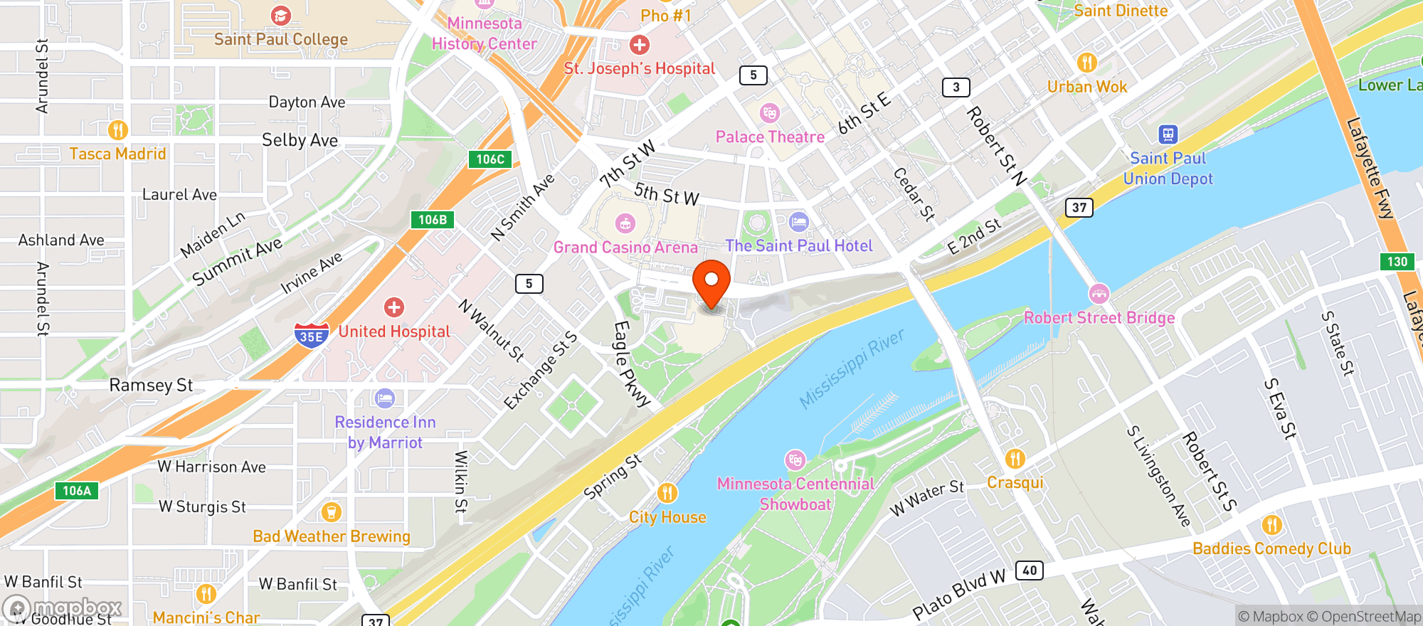 Map showing Science Museum Of Minnesota