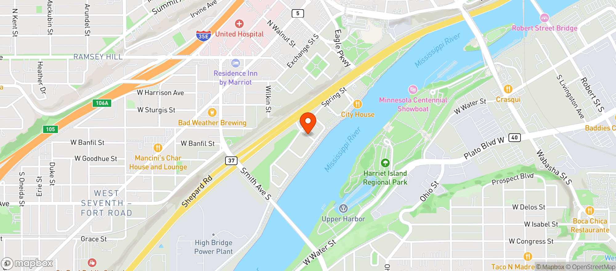 Map showing Ordway