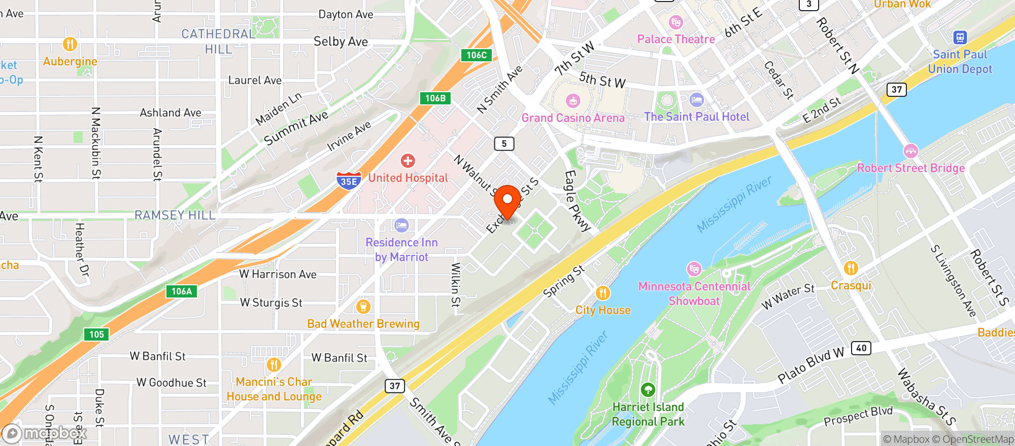 Map showing Forepaugh's Restaurant