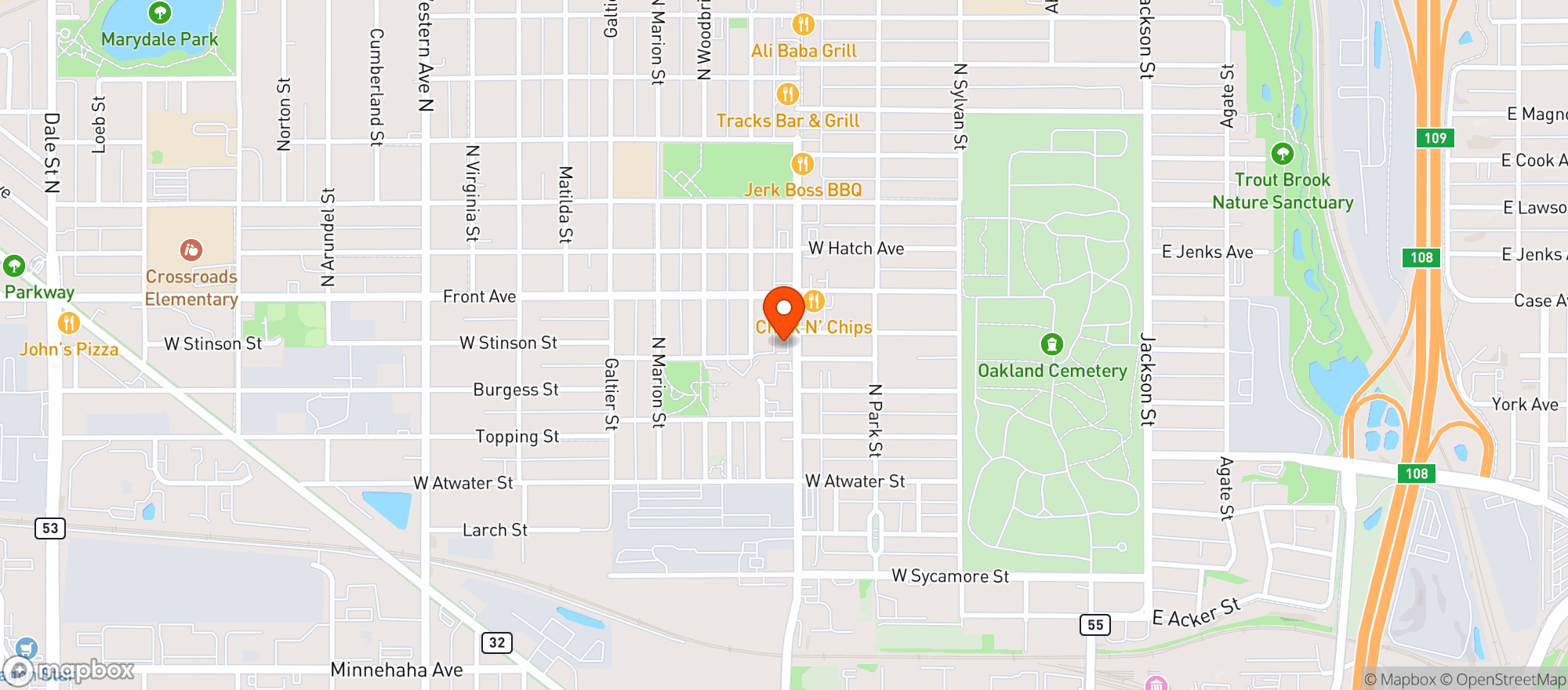 Map showing Big Discount - St. Paul