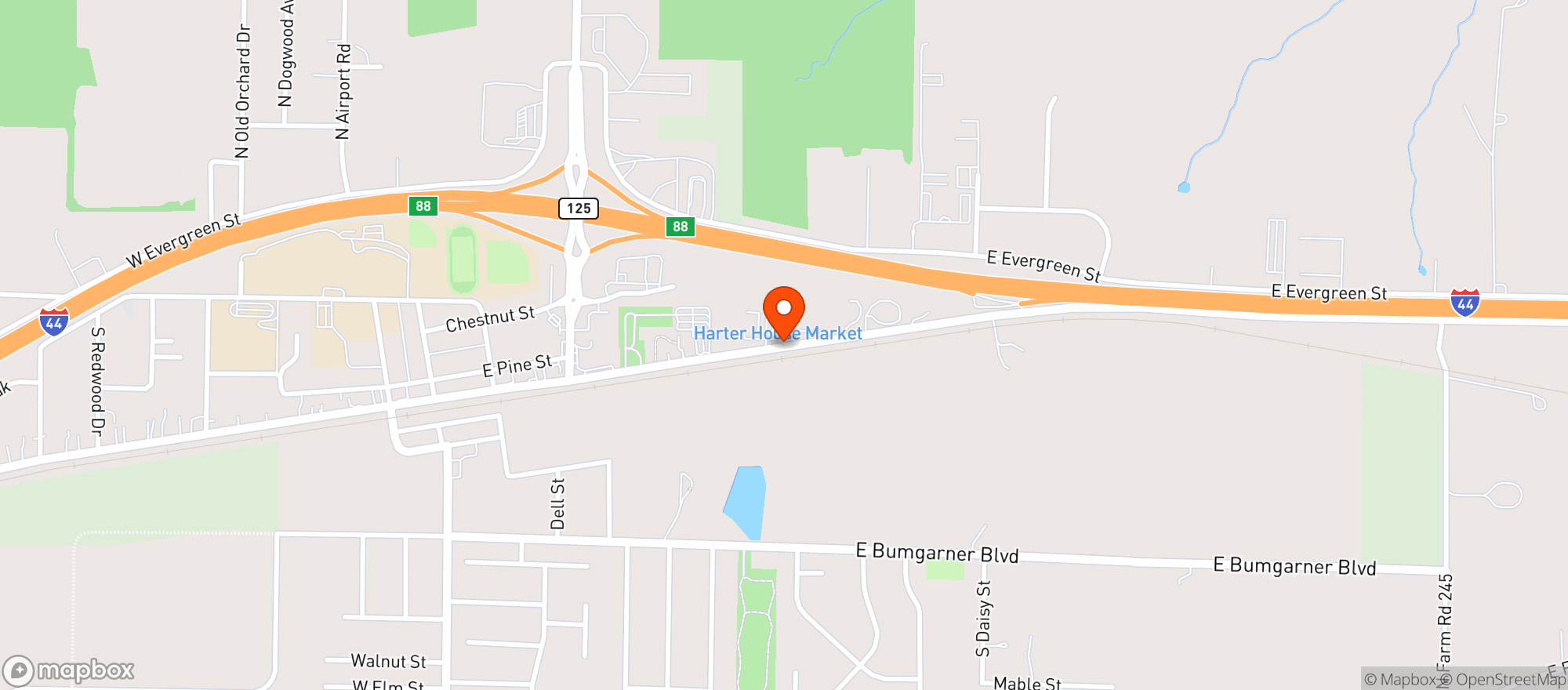 Map showing Harter House Supermarket