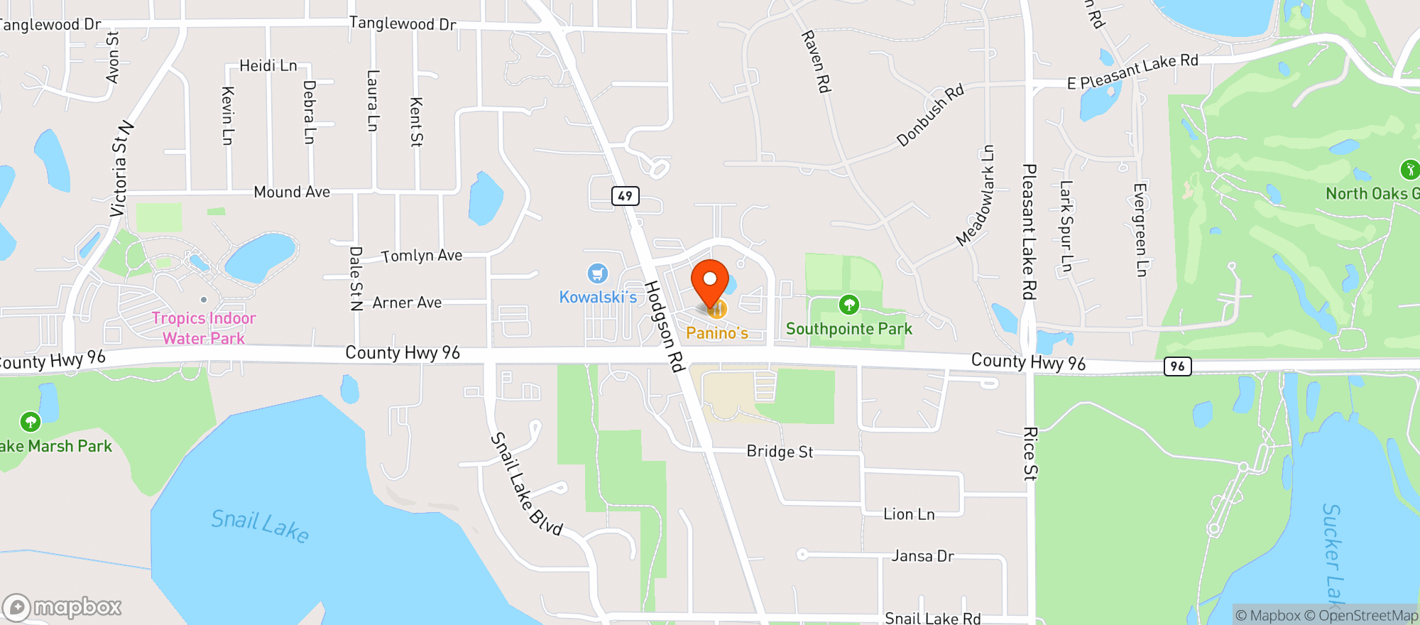Map showing Panino's