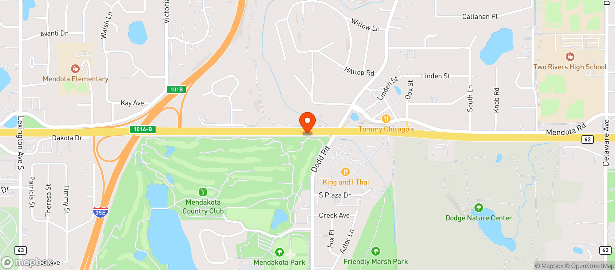 Map showing Teresas Mexican Restaurant