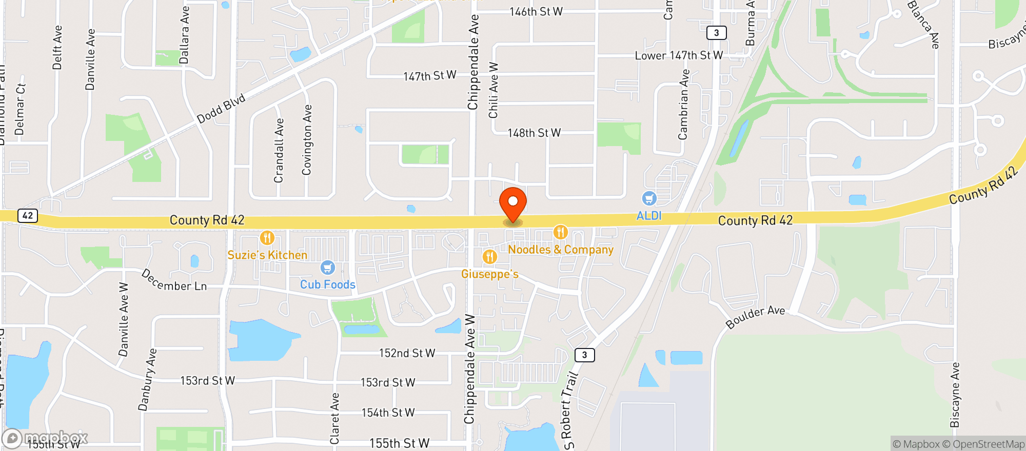 Map showing Rosemount Liquor Mart