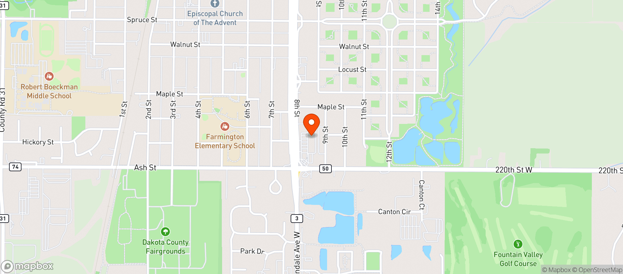 Map showing Farmington Muni Liq #1