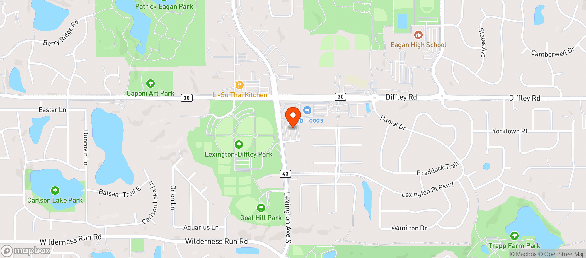 Map showing Eagan Arms Public House