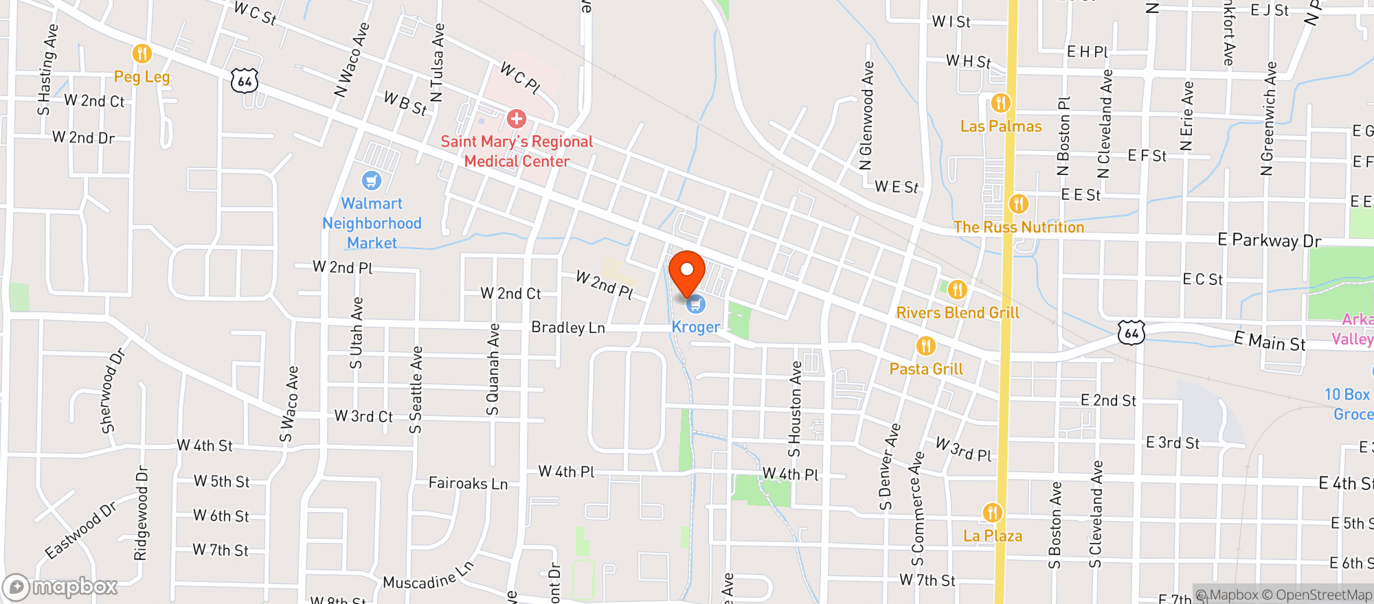 Map showing Kroger