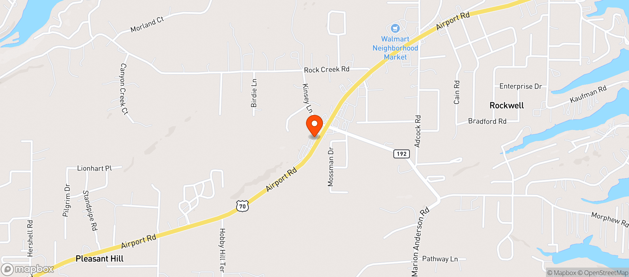 Map showing Lost Creek Grill