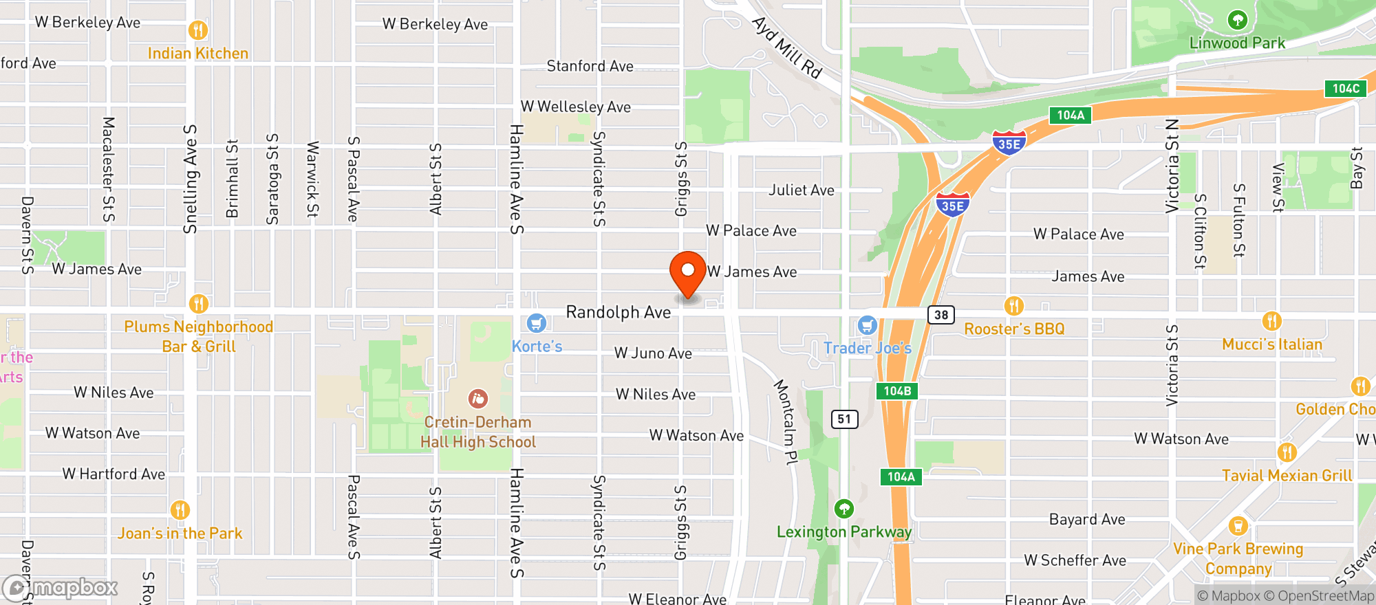 Map showing Soapbox Salon