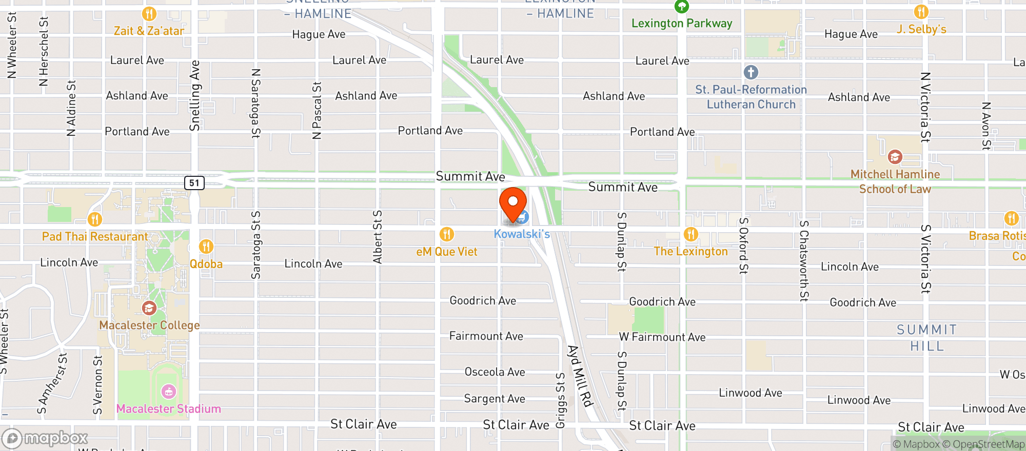 Map showing The Wine Shop At Kowalskis