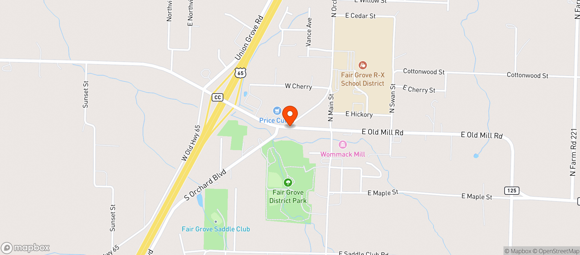 Map showing Sharps Mini Mart