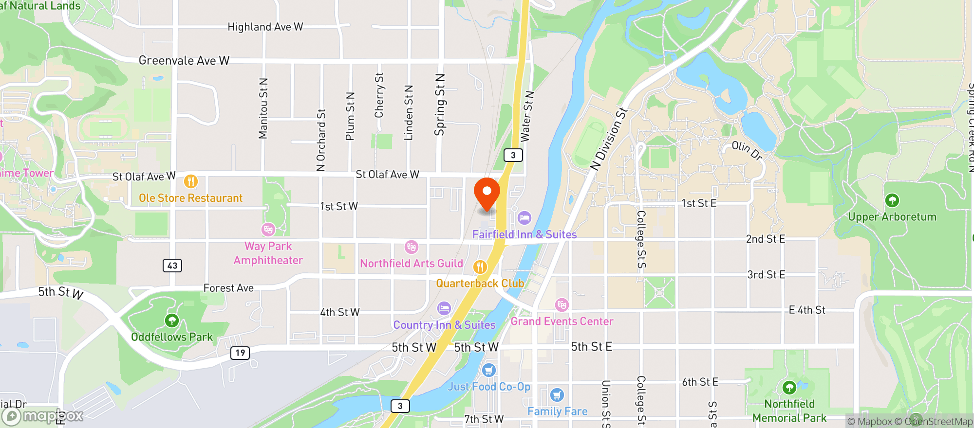 Map showing Holiday Station Store