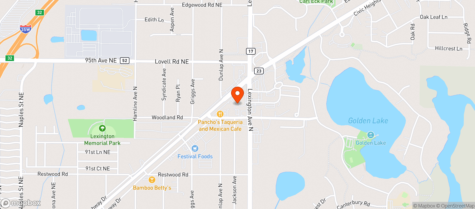 Map showing Lexington Municipal