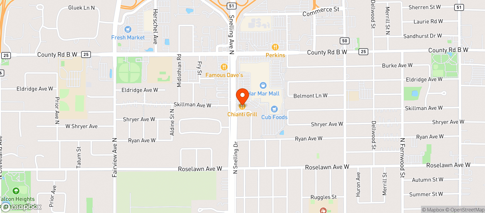 Map showing Chianti Grill