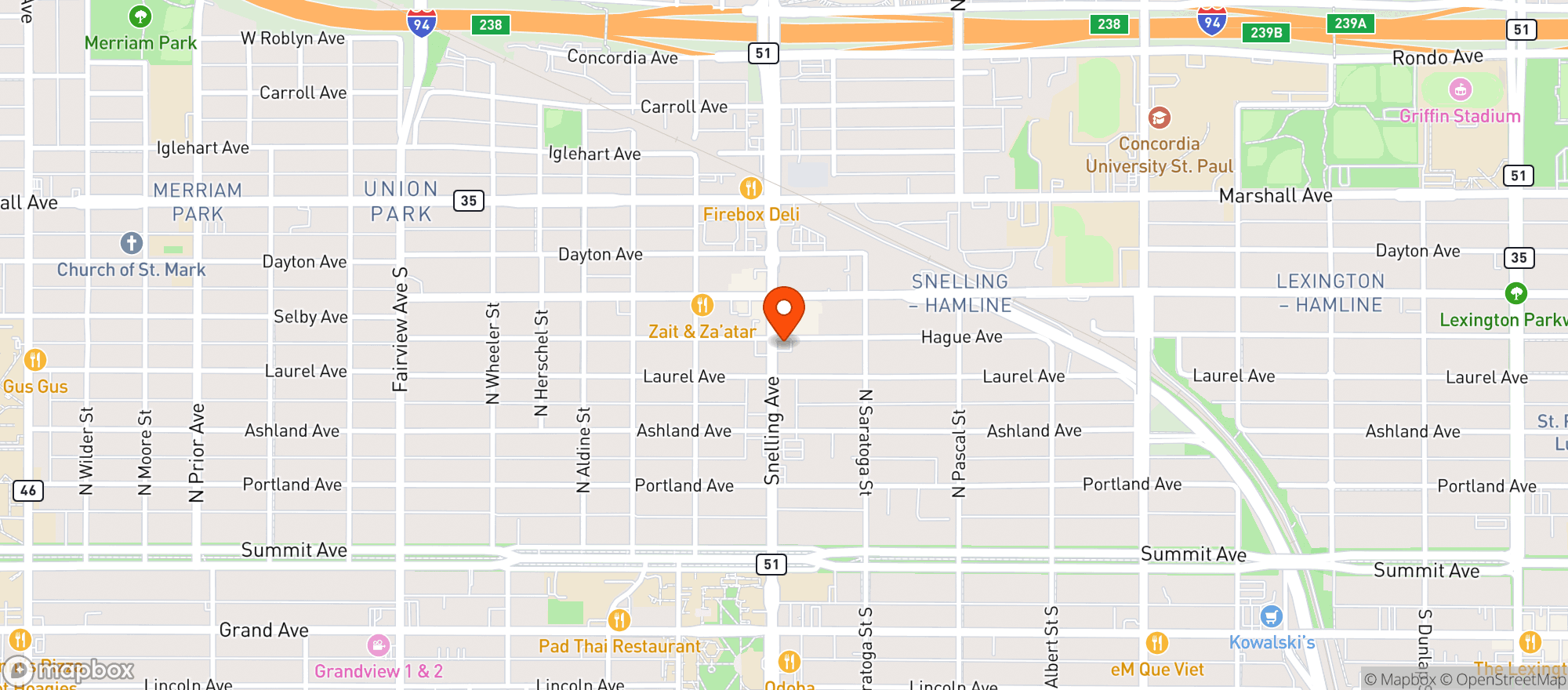 Map showing Park Liquor - St. Paul
